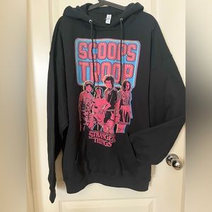 STRANGER THINGS black hoodie great fan gift black 2XL